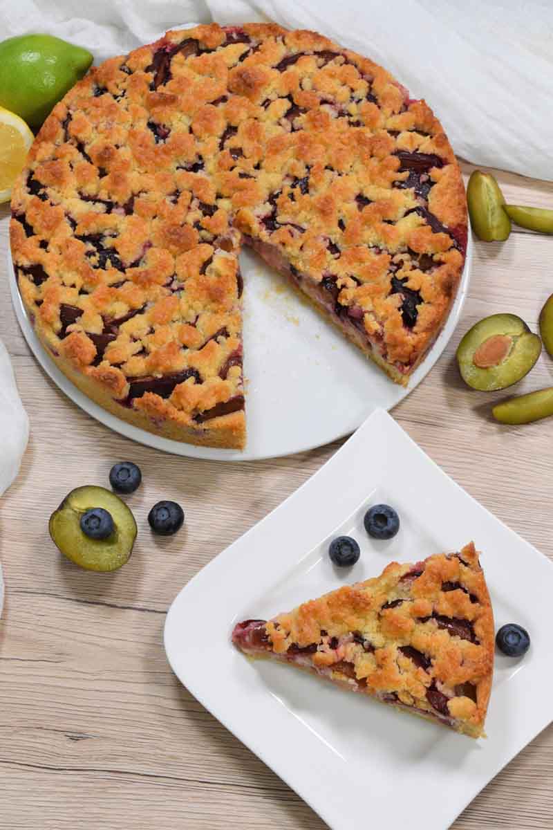 Torta od modri slivi i kokos so testeni troski-Torta so ovosje-bellakujna