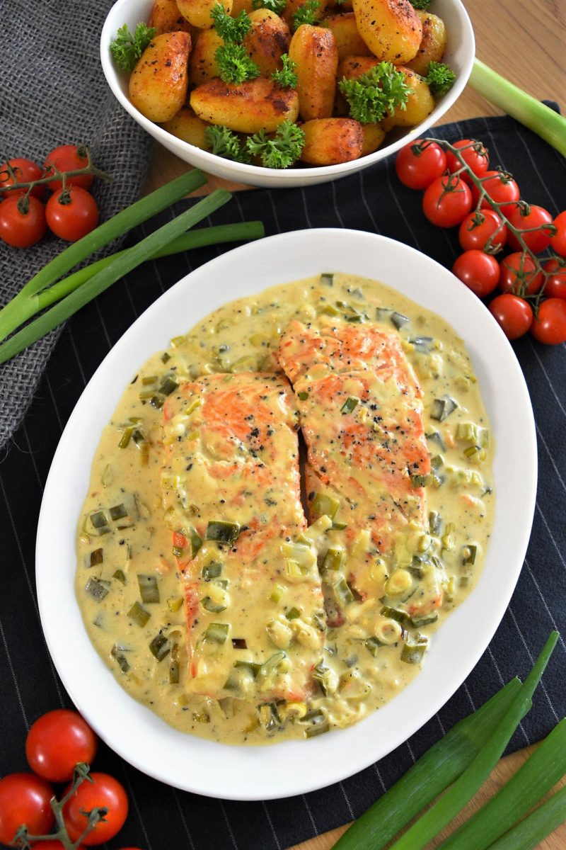 Losos file vo krem sos so vino-Losos stek-bellakujna