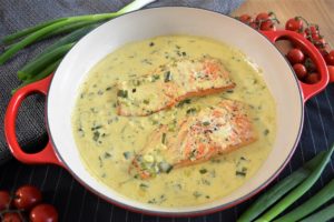 Losos file vo krem sos so vino-Serviranje-bellakujna