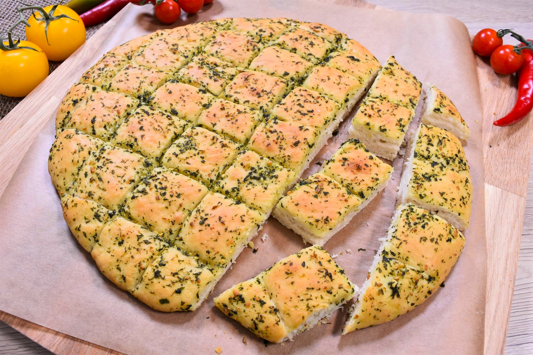 Plosnat leb so preliv od rukola-Recept-bellakujna