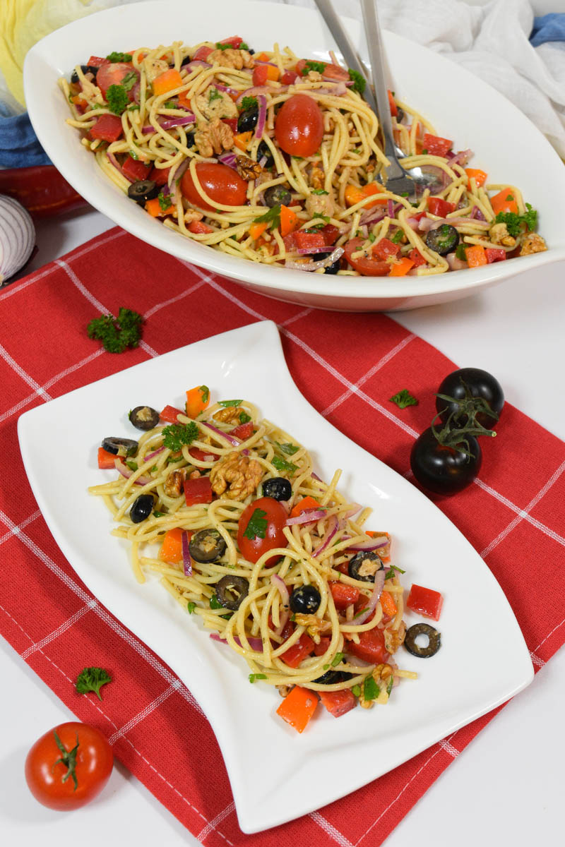 Salata so spageti na mediteranski stil-Predjadenje-bellakujna