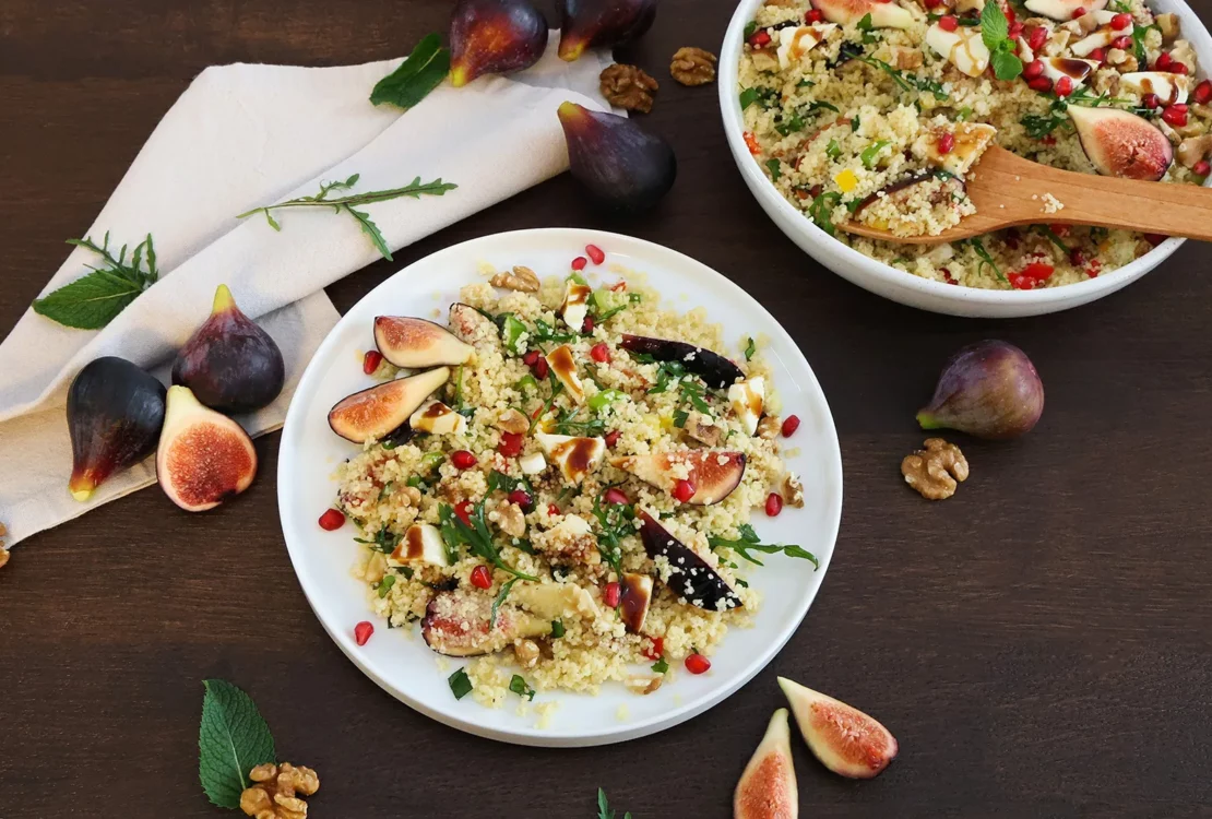 Kuskus salata so smokvi i mocarela-Recept-bellakujna